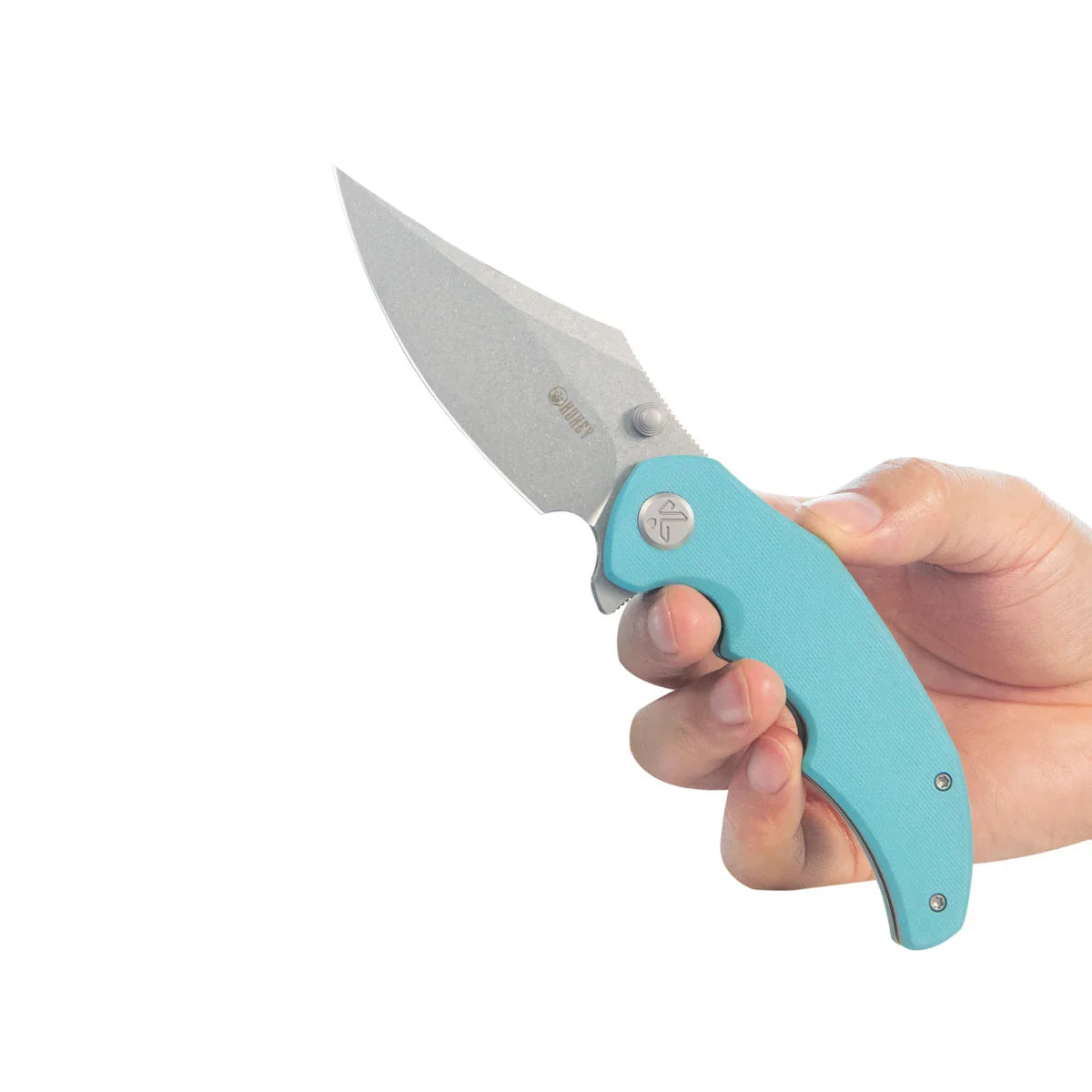 Kubey Knife Ceto 3.46" 14C28N Blue G-10 KUB181B