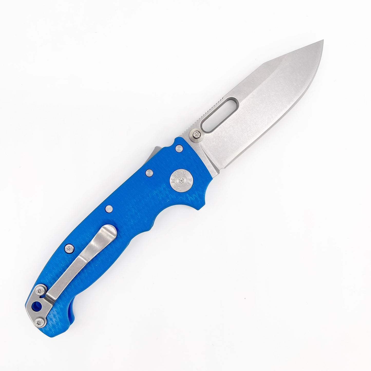 Demko MG AD20 Textured Blue G10 Handles 3.6in CPM 3V Steel Clip Point Blade