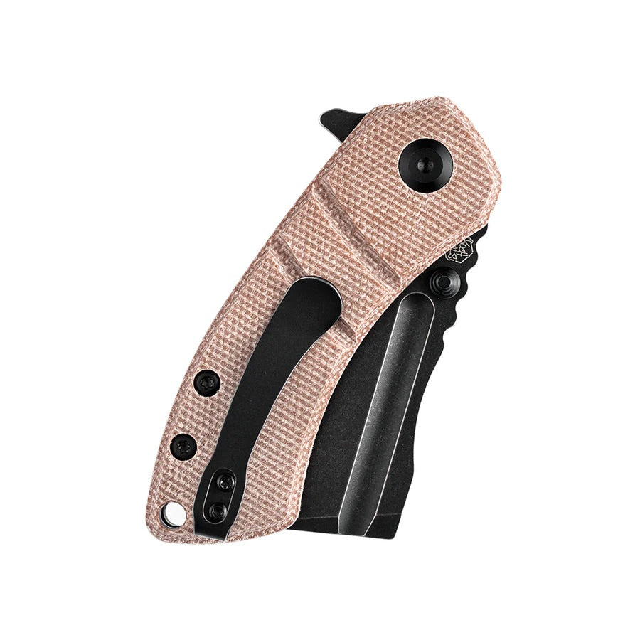 Kansept Knives Korvid Medium KOCH Designed Folding Knife 2.45in 154CM Steel Blade Brown Micarta Handles