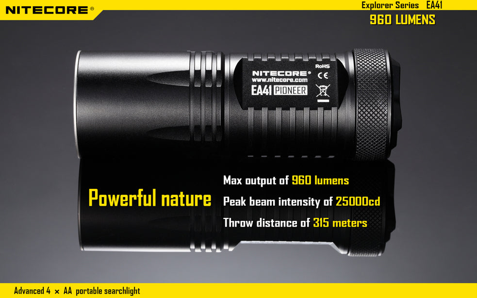 Nitecore EA41 2015 Edition 4 x AA Cree XM-L2 U2 1020 Lumen LED Flashlight