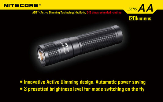 Nitecore SENS AA 120 Lumen 1 x AA LED Flashlight