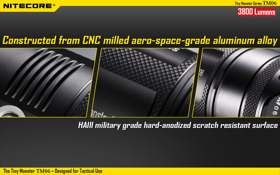 Nitecore Tiny Monster TM06 4 x 18650 CREE XM-L2 U2 3800 Lumen LED Flashlight