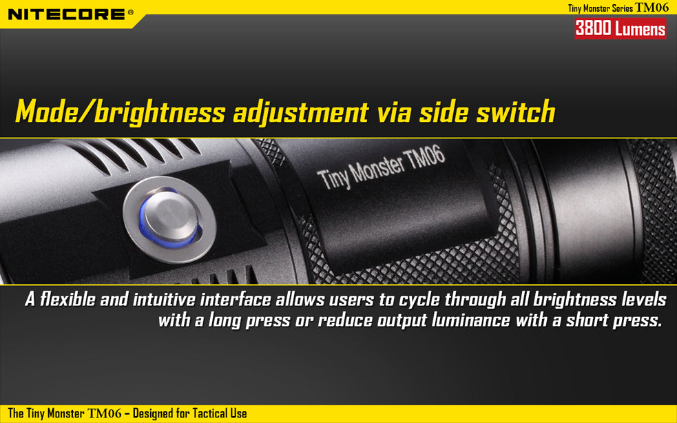 Nitecore Tiny Monster TM06 4 x 18650 CREE XM-L2 U2 3800 Lumen LED Flashlight