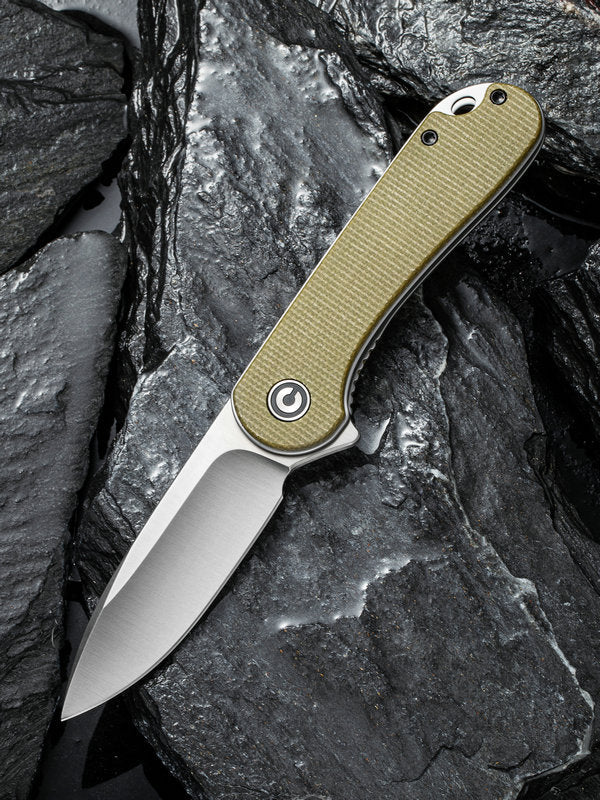 Civivi C907S Elementum Folding Knife Olive Micarta Handle 2.96in D2 Steel Blade