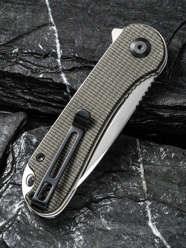 Civivi C907T Elementum Folding Knife Dark Green Micarta Handle 2.96in D2 Steel Blade