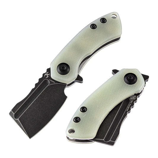 Kansept Mini Korvid 1.45" Black TiCn Coated 154CM Jade G10 T3030A4