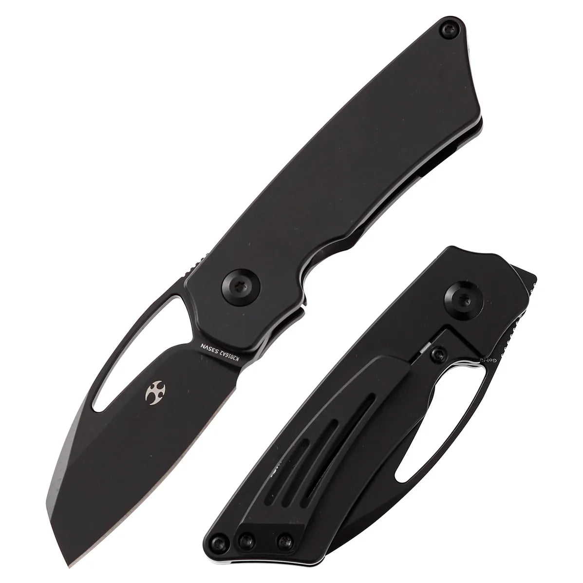Kansept Goblin K2016A2 â€“ 2.18" Satin CPM-S35VN Wharncliffe Blade, Black Anodized Titanium Handle, Frame Lock â€“ Designed by Marshall Noble