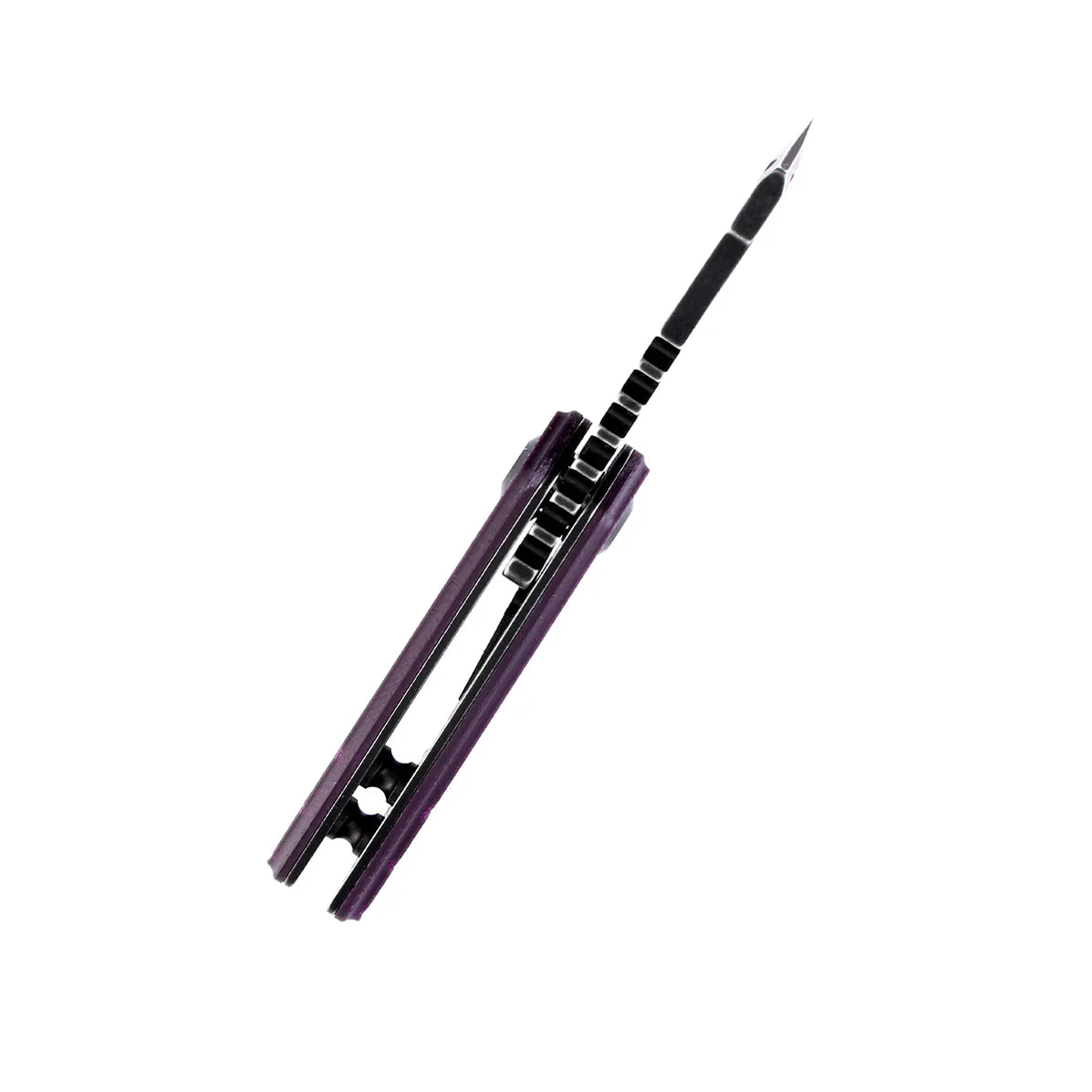 Kansept Mini Korvid 1.45" Gray TiCn Coated 154CM Purple G10 T3030A3