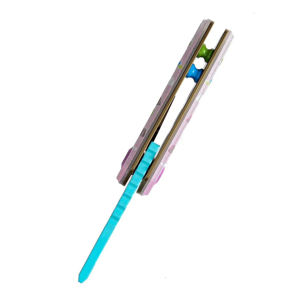 Kansept Mini Korvid-Only Sell outside of US 1.45" Stonewashed 154CM G10 and Pink Donut Print Blue Pink T3030B1