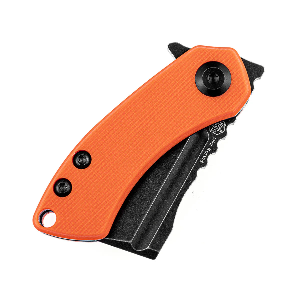 Kansept Korvid Mini 1.45" Black TiCn Coated 154CM Orange G10 T3030A7