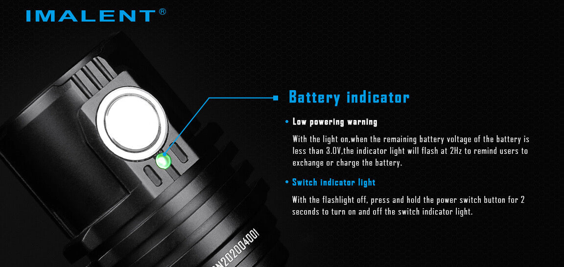 Imalent MS03W 13000 Lumen USB-C Rechargeable Flashlight  1* 21700 Battery - Warm White LED