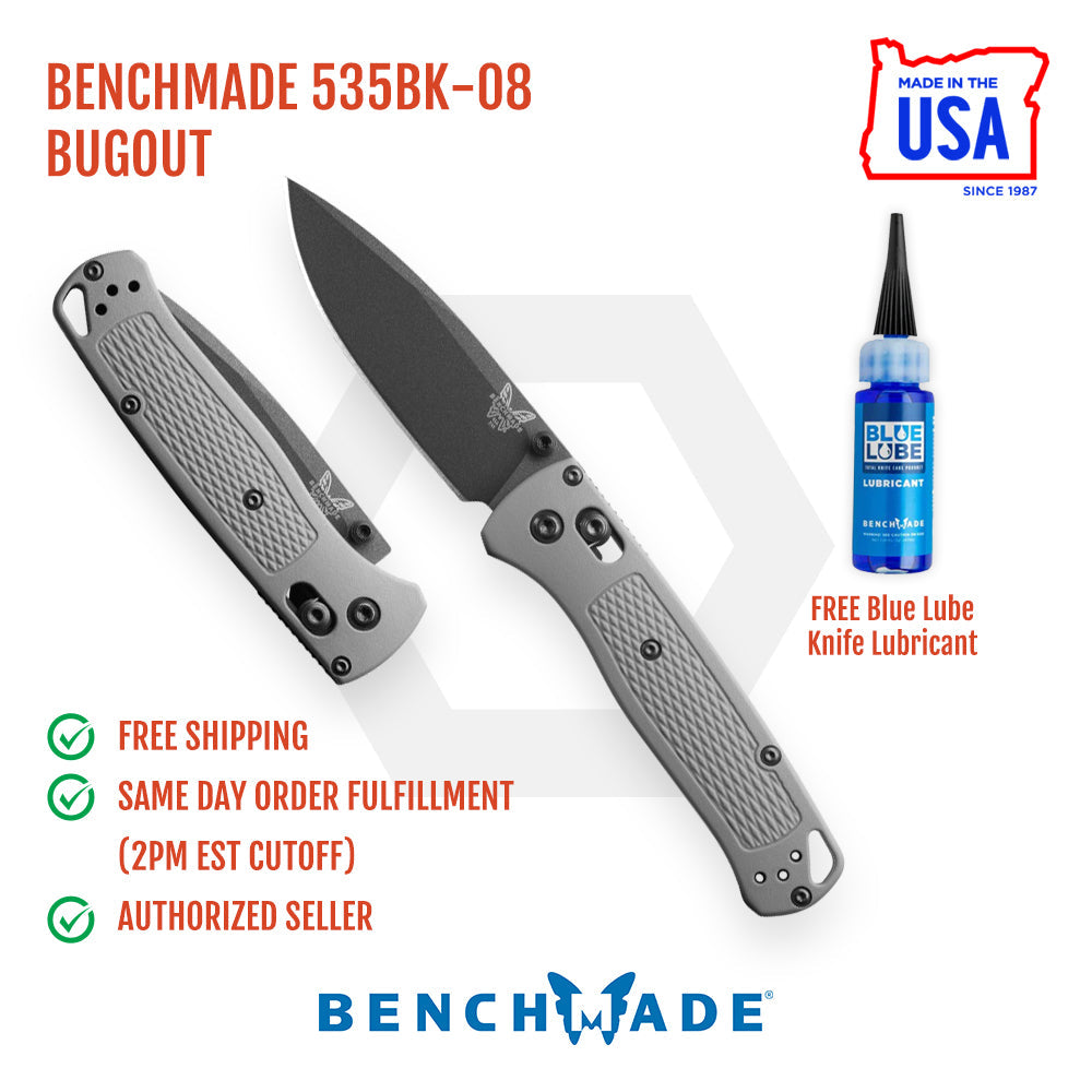 Benchmade 535BK-08 Storm Gray Bugout AXIS Folding Knife 3.24" S30V Steel Blade