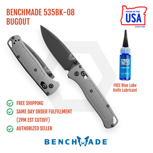 Benchmade 535BK-08 Storm Gray Bugout AXIS Folding Knife 3.24" S30V Steel Blade