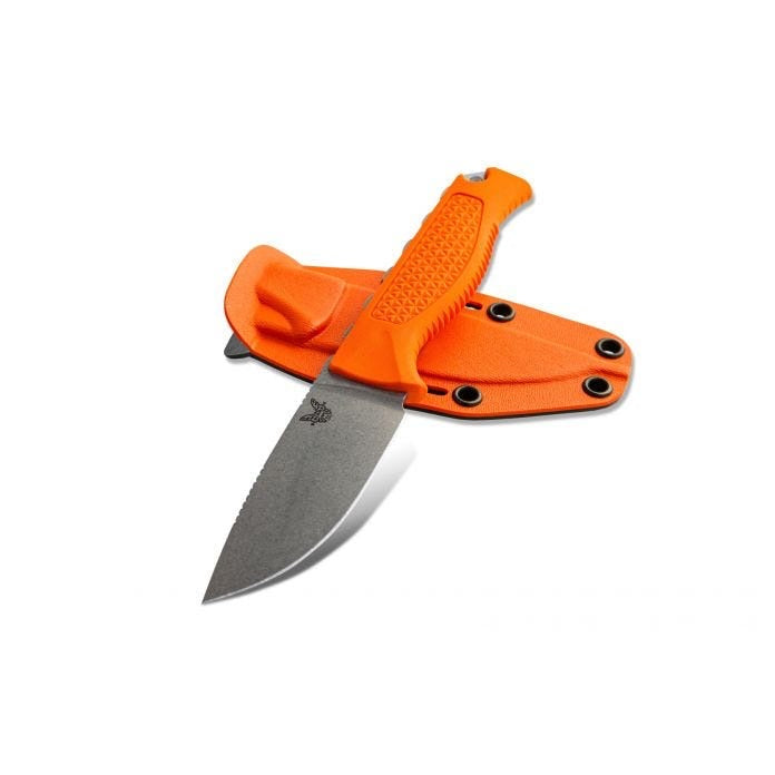 Benchmade Steep Country 15006 – 3.54″ CPM-S30V Drop Point Fixed Blade Hunting Knife, Orange Santoprene