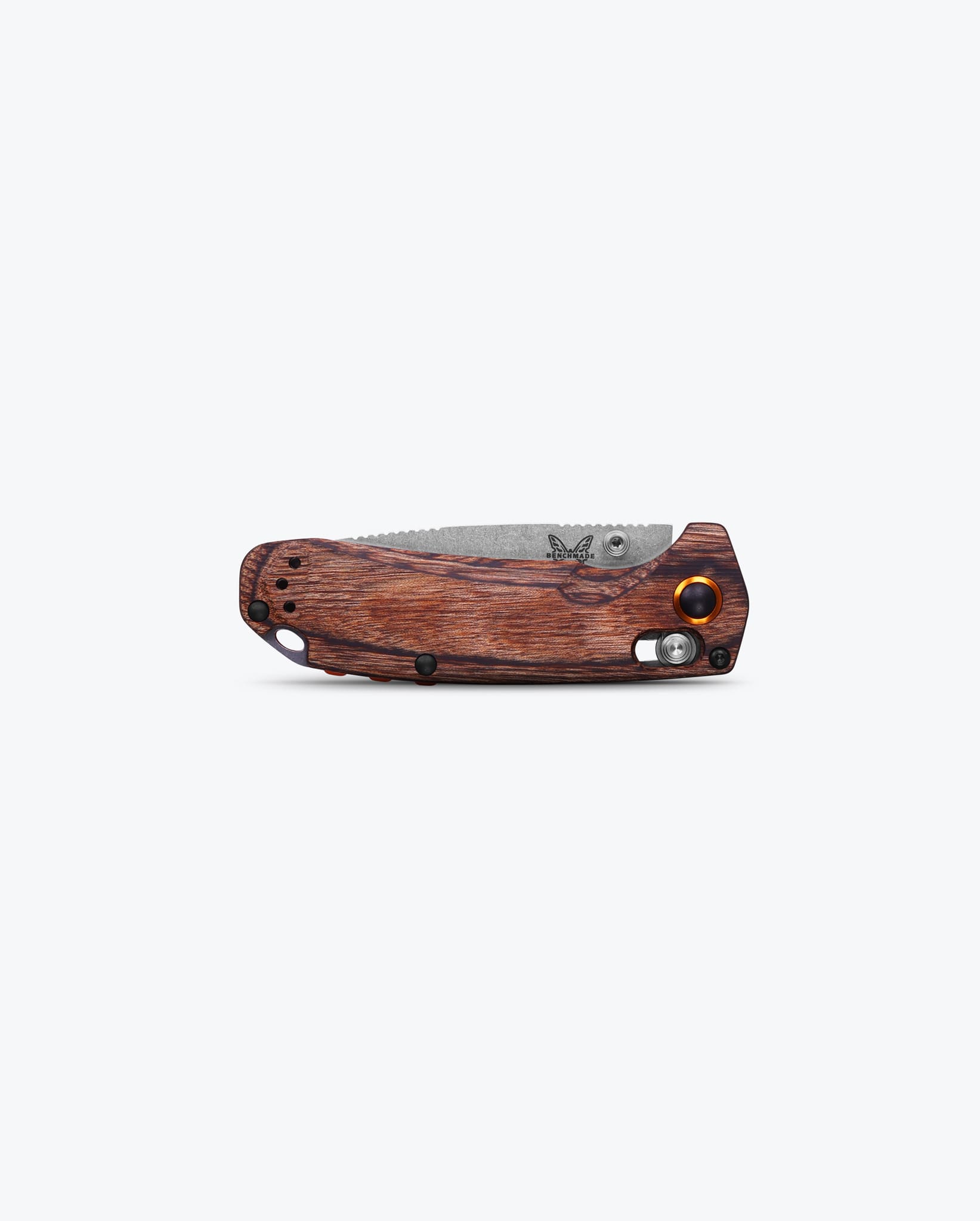 Benchmade North Fork 15032 closed view – maple stabilized wood handle