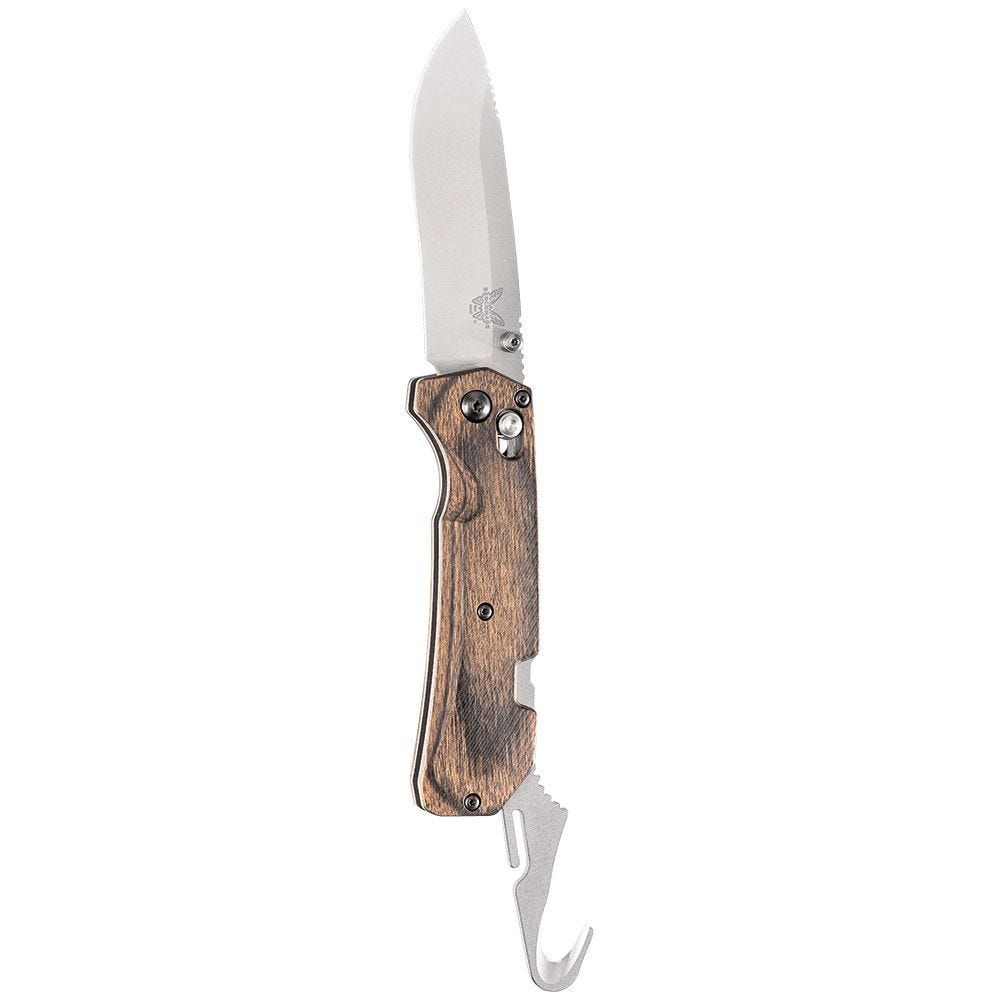 Benchmade Grizzly Creek 15060-2 open position – CPM-S30V drop point and folding gut hook