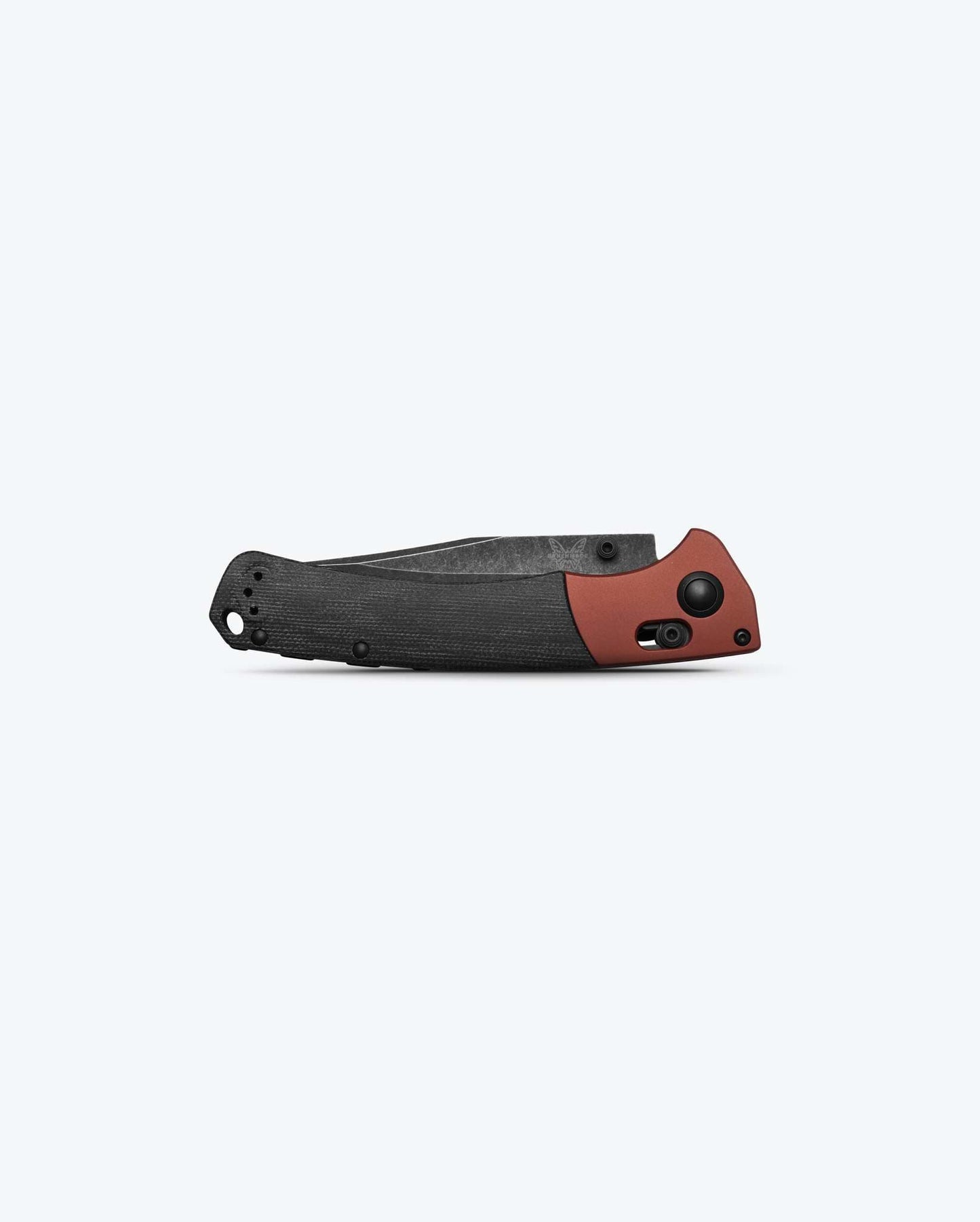 Benchmade Crooked River 15080BK-04 closed view – black micarta and burnt copper