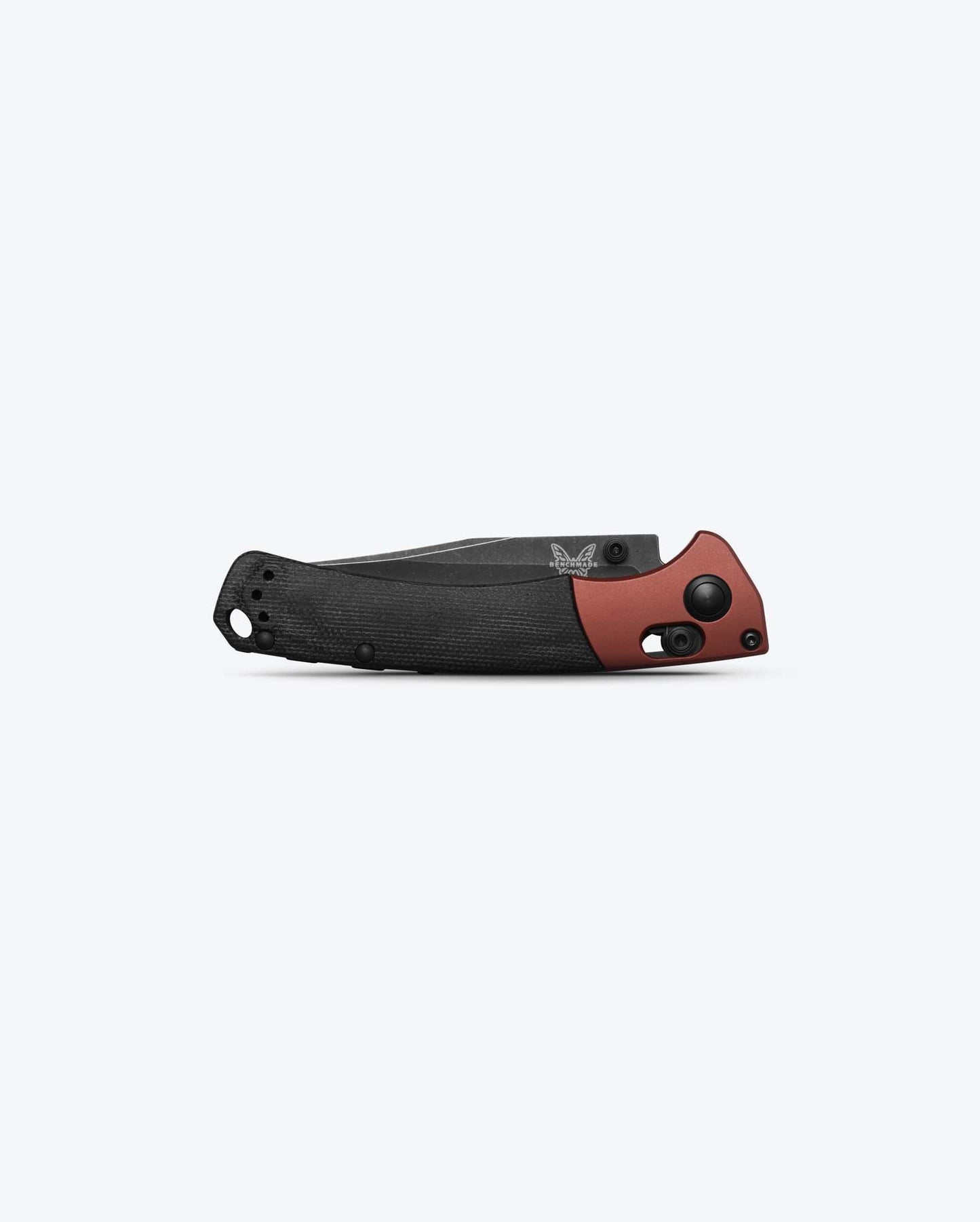 Benchmade Mini Crooked River 15085BK-04 closed view – black micarta and burnt copper