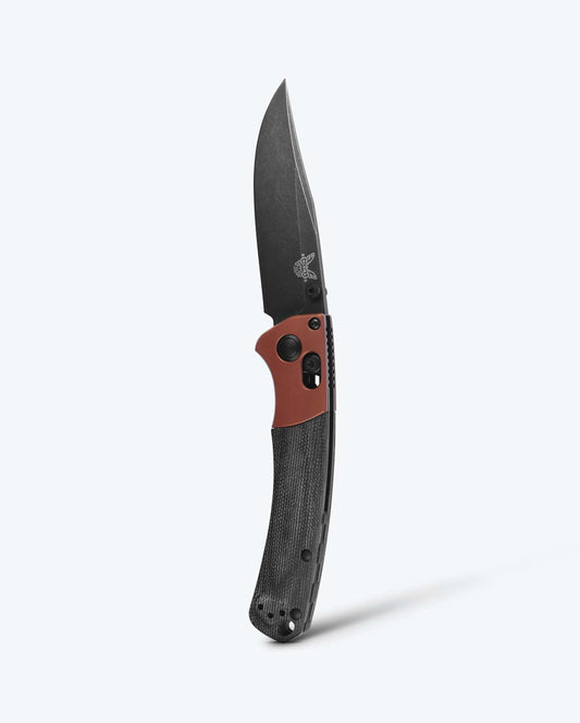 Benchmade Mini Crooked River 15085BK-04 front view – 3.4″ CPM-MagnaCut DLC clip point folding knife