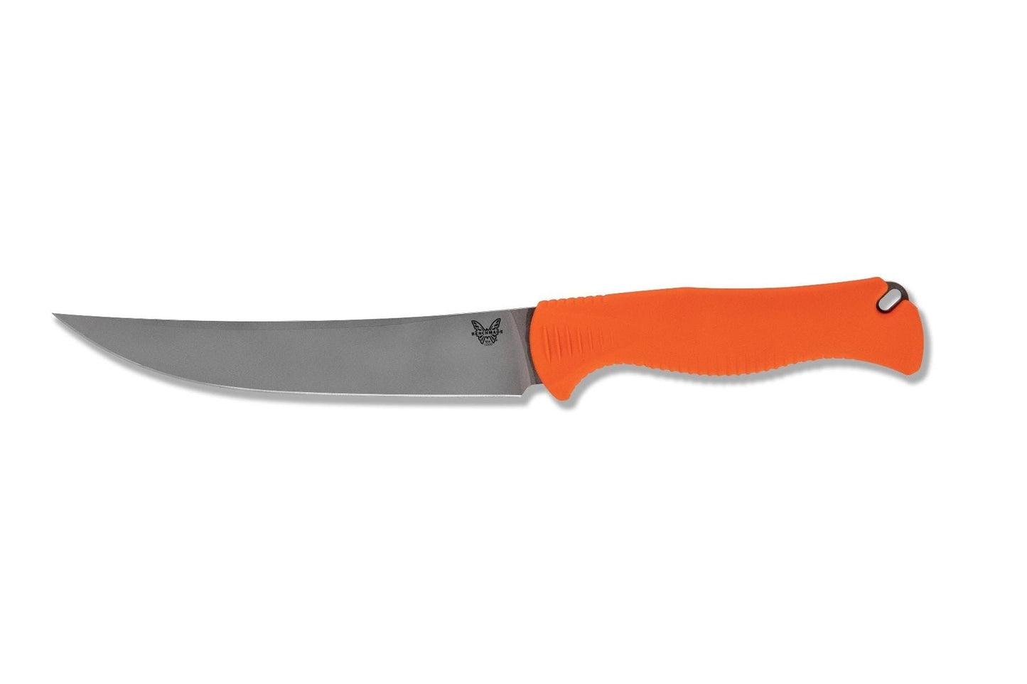 Benchmade Meatcrafter 15500 – 6″ CPM-154 Trailing Point Fixed Blade, Orange Santoprene