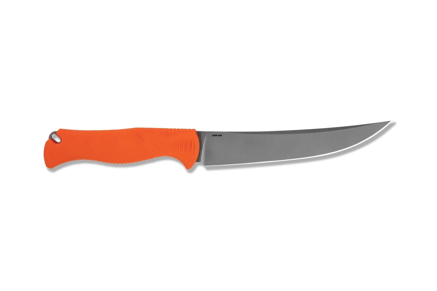 Benchmade Meatcrafter 15500 – 6″ CPM-154 Trailing Point Fixed Blade, Orange Santoprene
