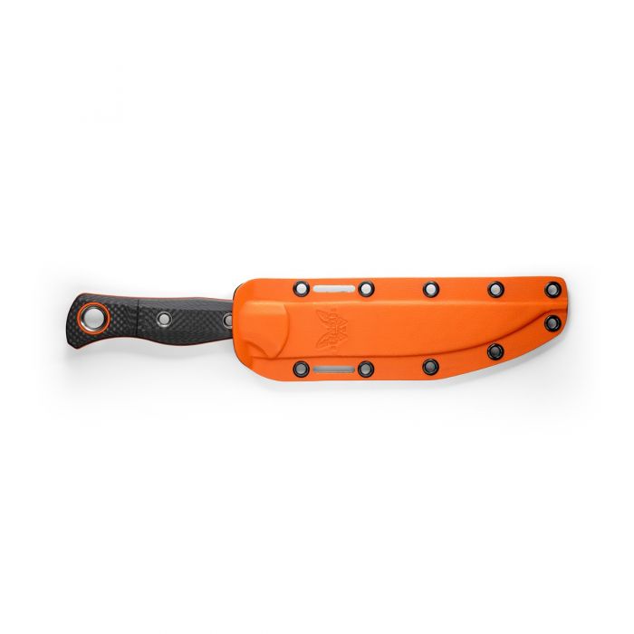 Benchmade Meatcrafter 15500OR-2 – 6.08″ CPM-S45VN Trailing Point Fixed Blade, Orange Blade, Carbon Fiber