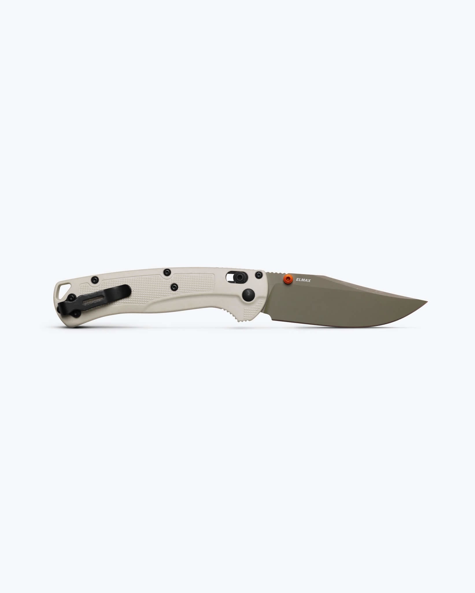 Benchmade Taggedout 15536GN-01 blade detail – Elmax clip point