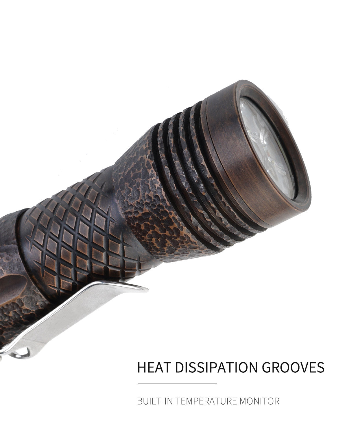 MecArmy PS16 Copper Rock 2000 Lumen Limited Edition EDC Flashlight 1 *16340 Micro-USB Battery