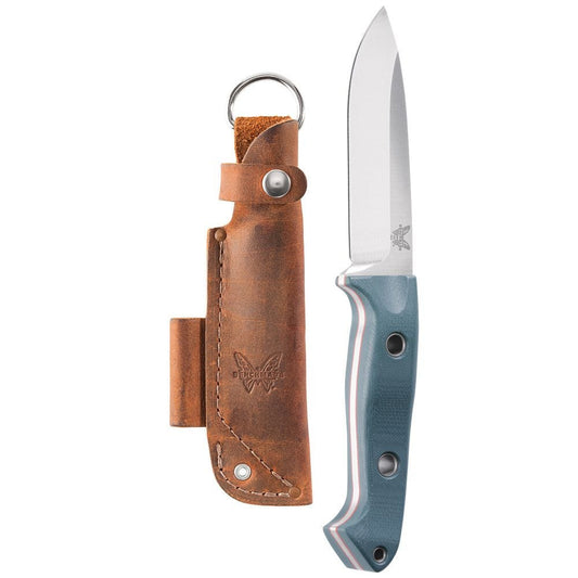 Benchmade 162 Bushcrafter front view – 4.43″ satin CPM-S30V drop point fixed blade knife