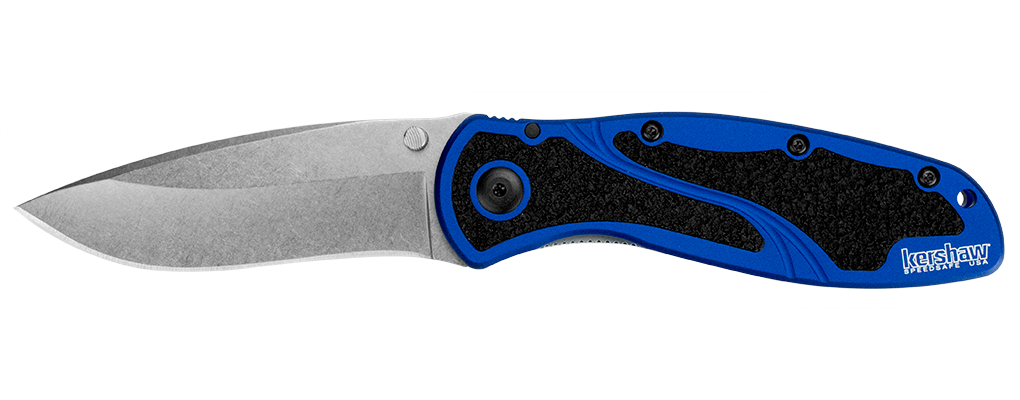 Kershaw Blur Navy Blue Stonewash 1670NBSW Assisted Folding Knife (3.4" Blade)