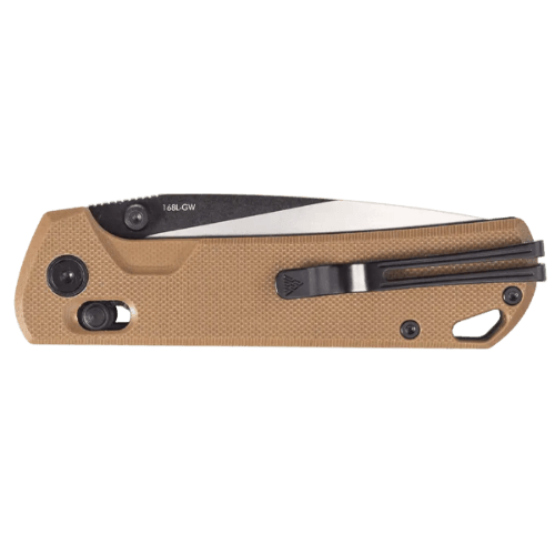 SRM Knife - 3.39" Brushed/Black PVD Blade - Tan G10 Handle - 168L-GW