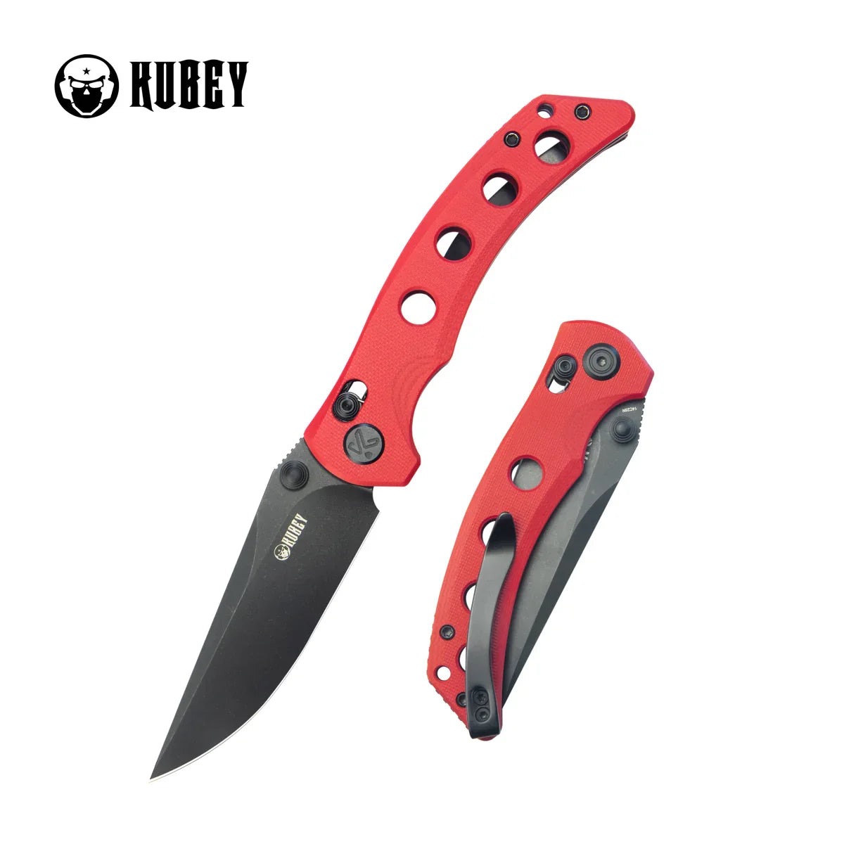 Kubey Knife Hound 3.43" 14C28N Red G-10 KUB172E
