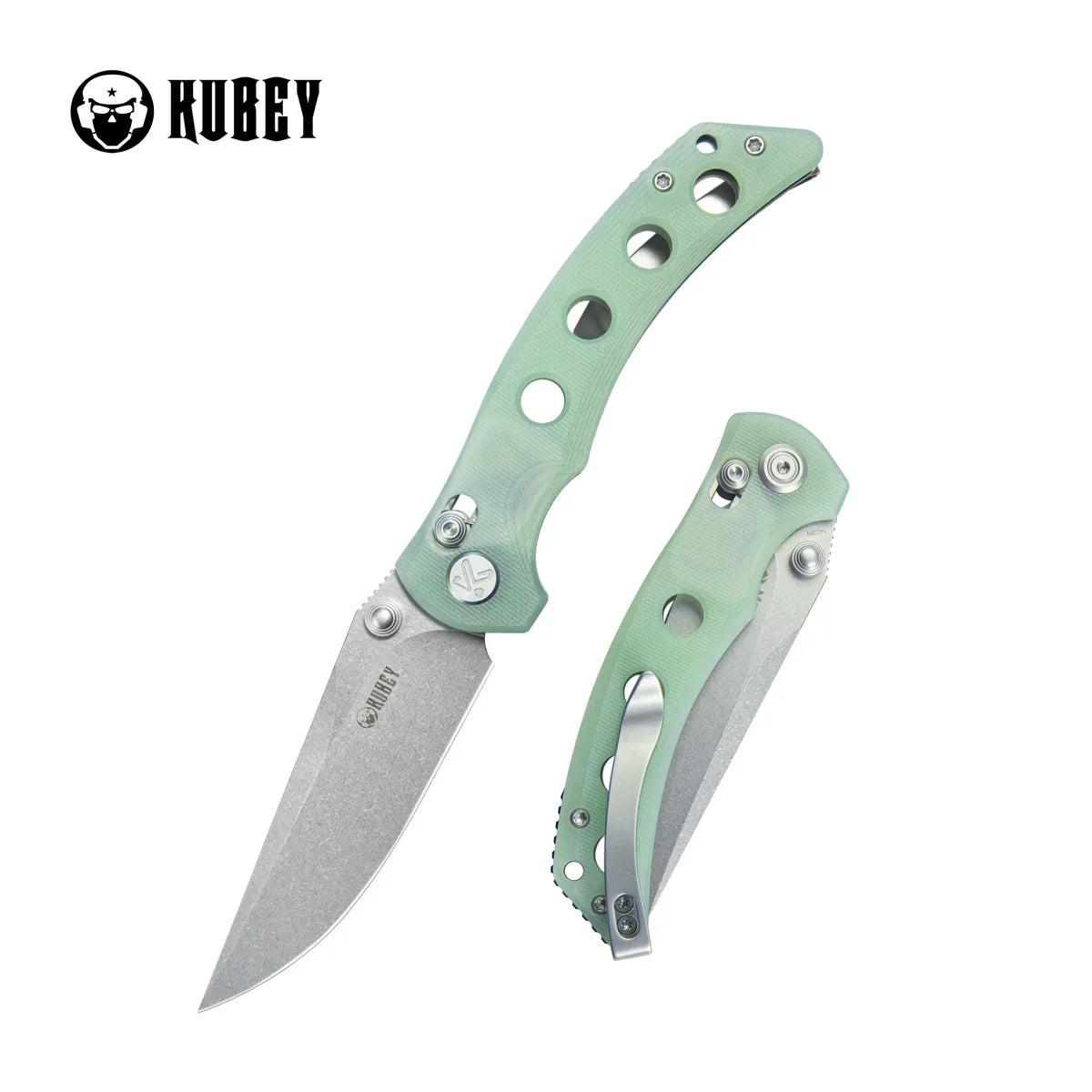 Kubey Knife Hound 3.43" 14C28N Jade G-10 KUB172G