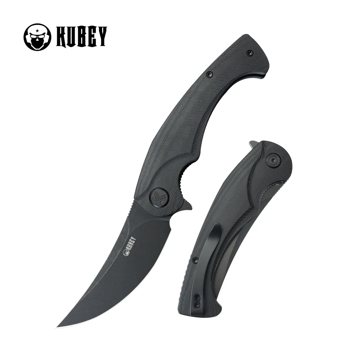 Kubey Scimitar 3.46" 14C28N Black G10 KUB173L