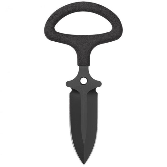 Benchmade Concealed Backup 175BK front view - 2.50" black 440C double edge push dagger with skeletonized full tang T-grip