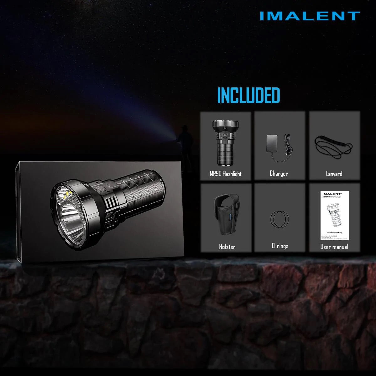 Imalent MR90 50000 Lumen Rechargeable Flashlight