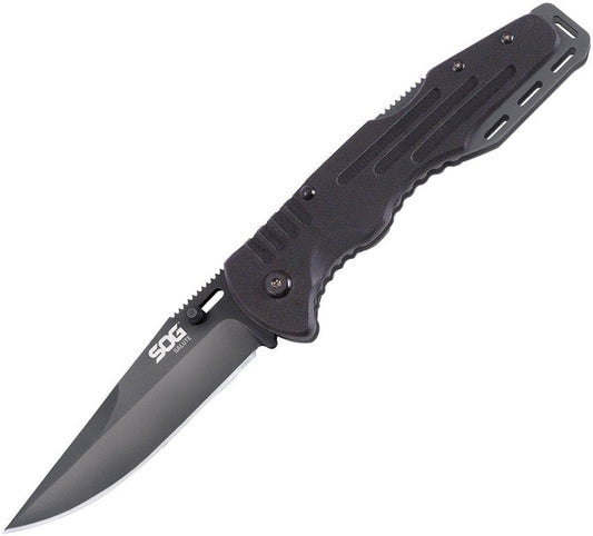 SOG Salute Lockback Folding Knife Black Oxide - 3.625in Blade