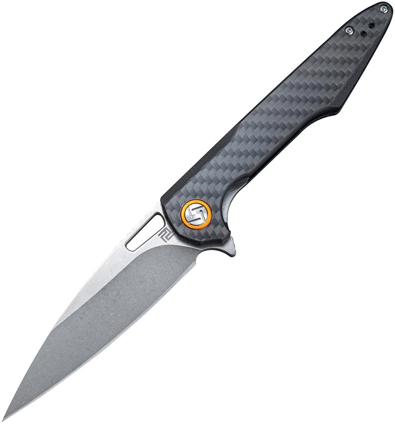 Artisan Cutlery Archaeo 1821P-CF Folding Knife 3.86in D2 Steel Blade Carbon Fiber Handles