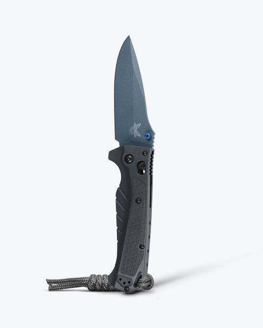 Benchmade Adira 18060BT-01 front view – 3.88" Blue Cerakote CPM-MagnaCut drop point folding knife