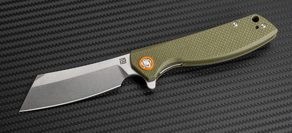 Artisan Cutlery Tomahawk Liner Lock Knife Green G-10 Flat (2.36" SW D2)