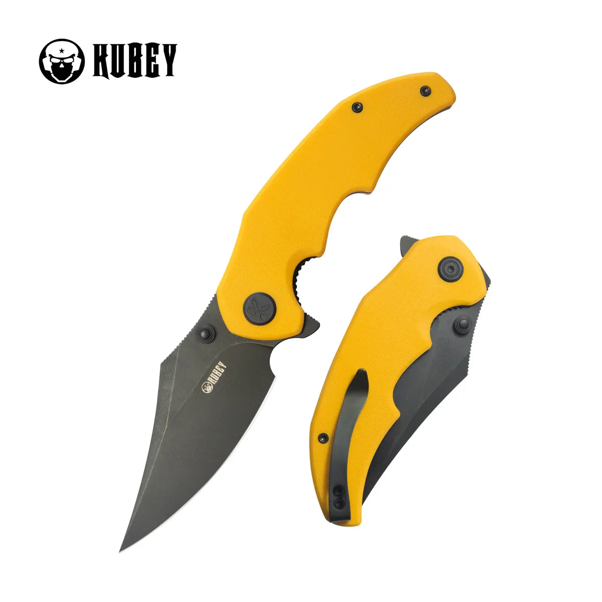 Kubey Knife Ceto 3.46" 14C28N Yellow G-10 KUB181G