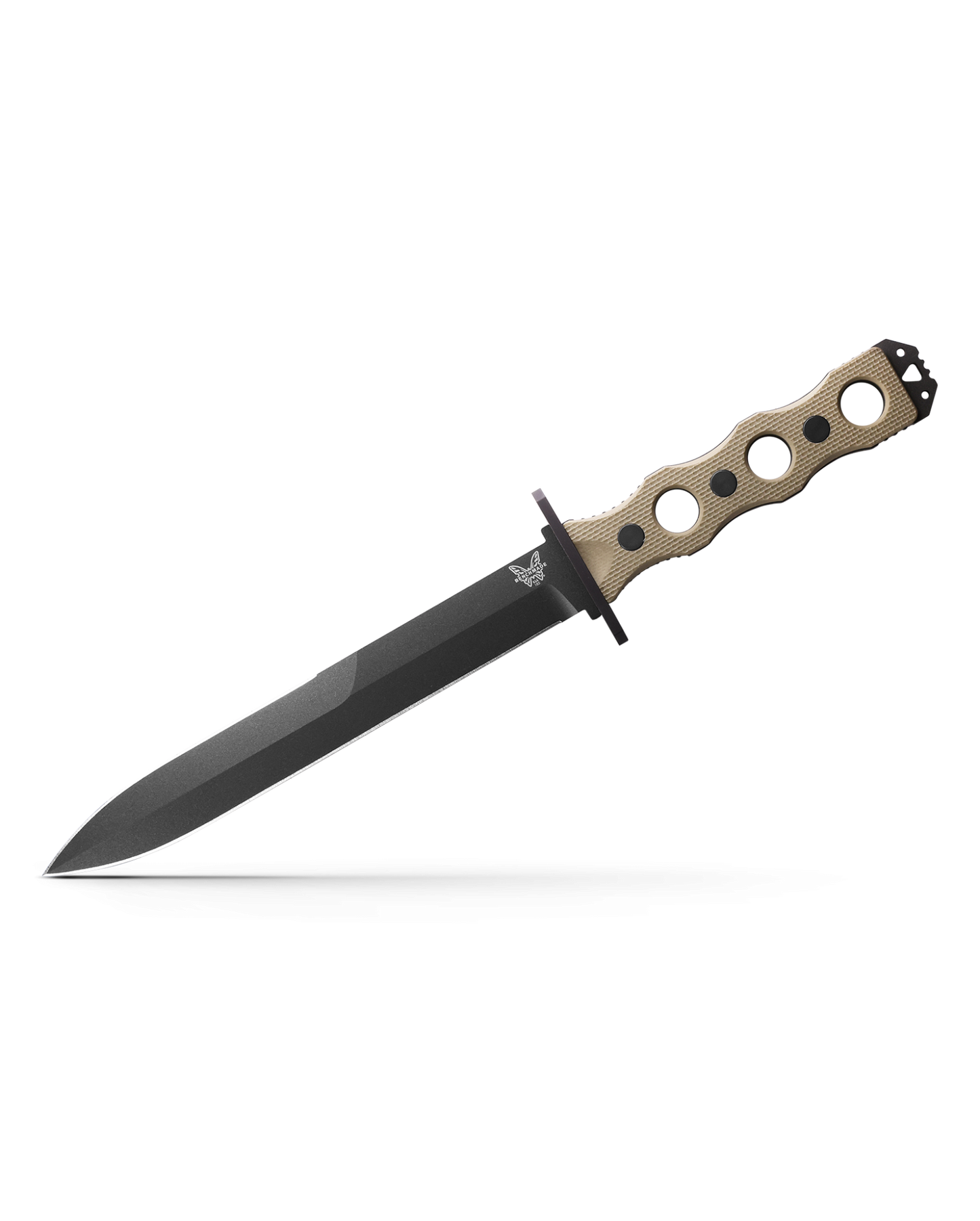 Benchmade 185BK-1 SOCP Fixed Blade 7.11in CPM-3V Double Edge Dagger Cobalt Black Steel Blade