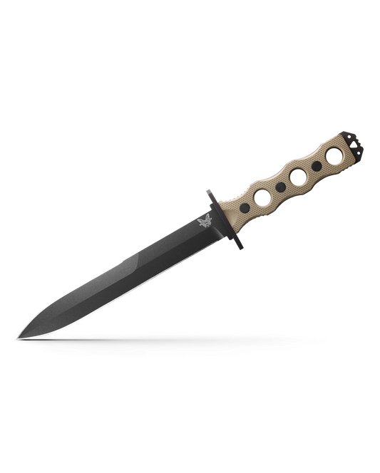Benchmade 185BK-1 SOCP Fixed Blade 7.11in CPM-3V Double Edge Dagger Cobalt Black Steel Blade