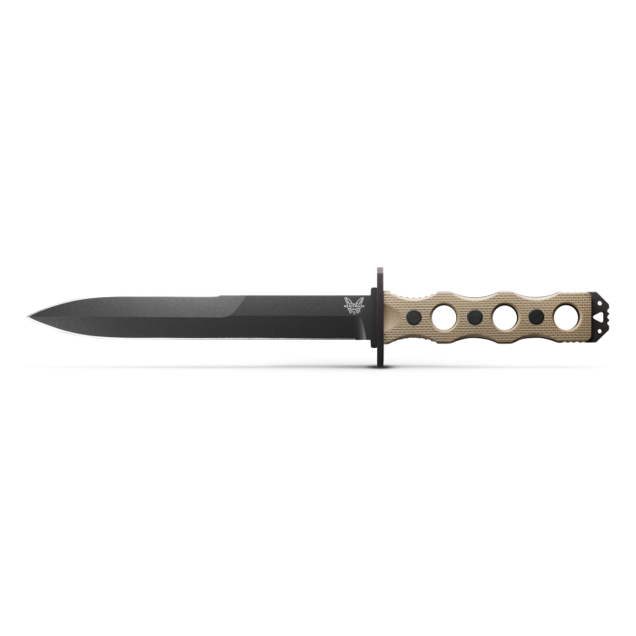 Benchmade 185BK-1 SOCP Fixed Blade 7.11in CPM-3V Double Edge Dagger Cobalt Black Steel Blade