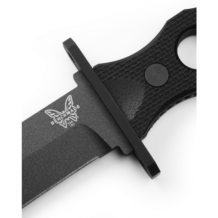 Benchmade 185BK SOCP Fixed Blade 7.11in CPM-3V Double Edge Dagger Cobalt Black Steel Blade