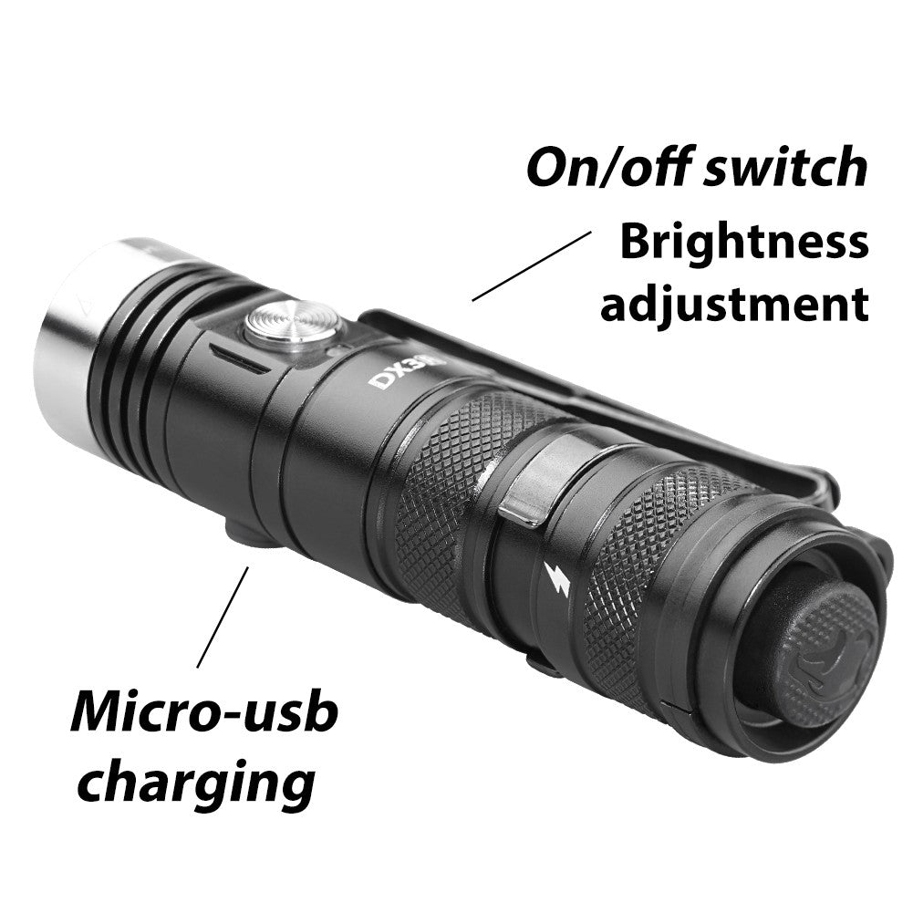 EagTac DX3B MKII 3100 Lumen Flashlight 1*18350 Battery