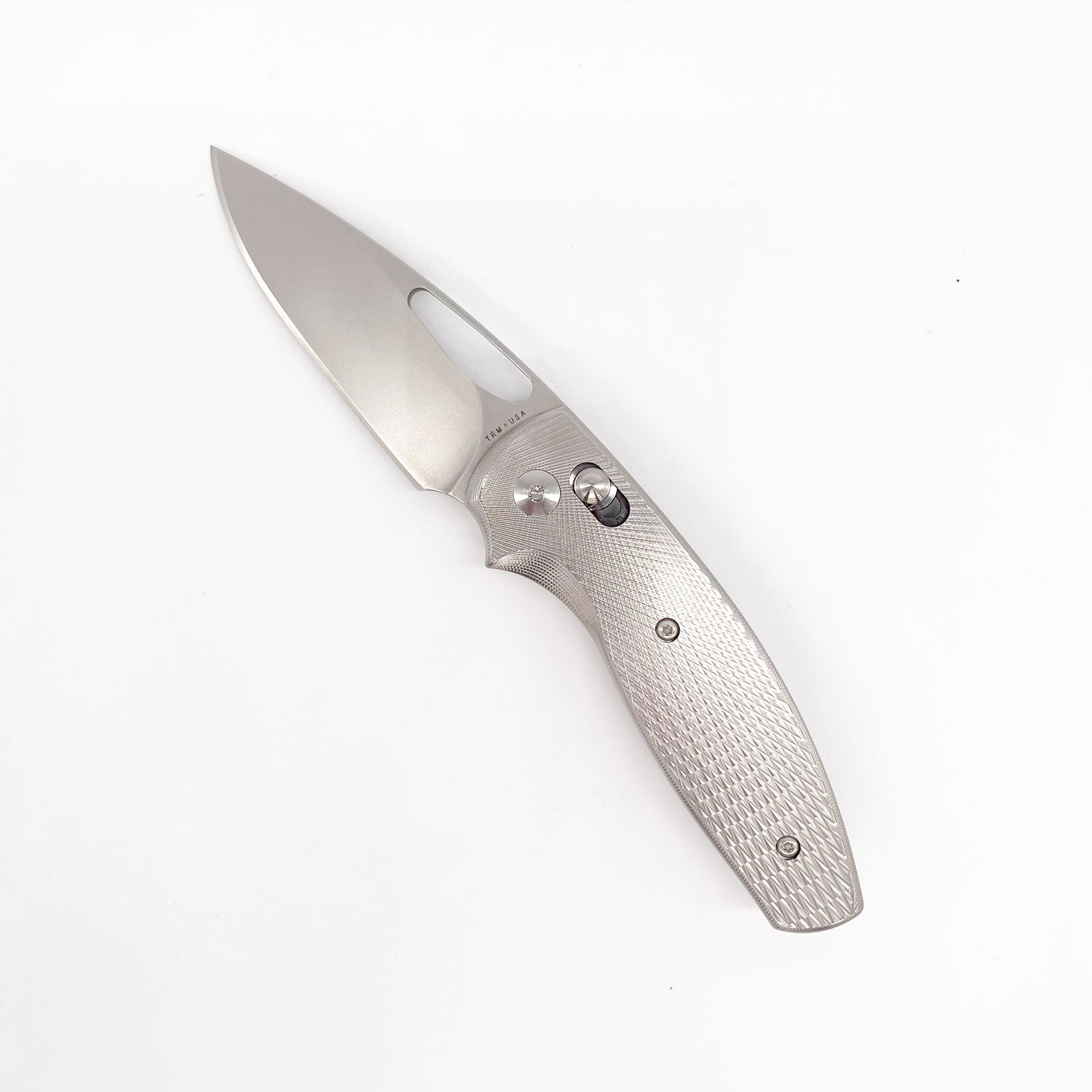 TRM Bulldog Rev. B 2.95" 20CV Folding Knife Lizard Skin Titanium 3D Handles River-Lok USA Made EDC