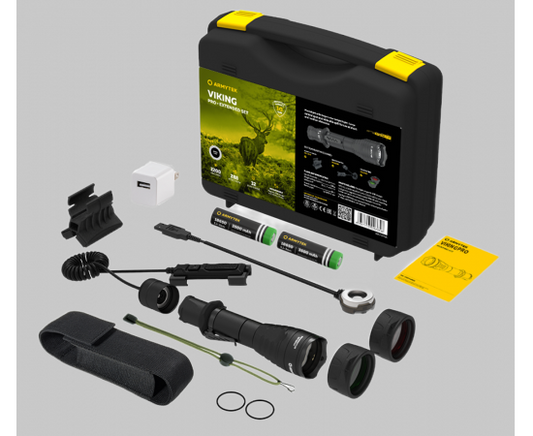 Armytek Viking Pro Extended Set / Fully equipped set for tactical tasks: flashlight, two 18650 Li-Ion batteries, magnetic USB charger, magnetic mount, magnetic remote switch, two color filters