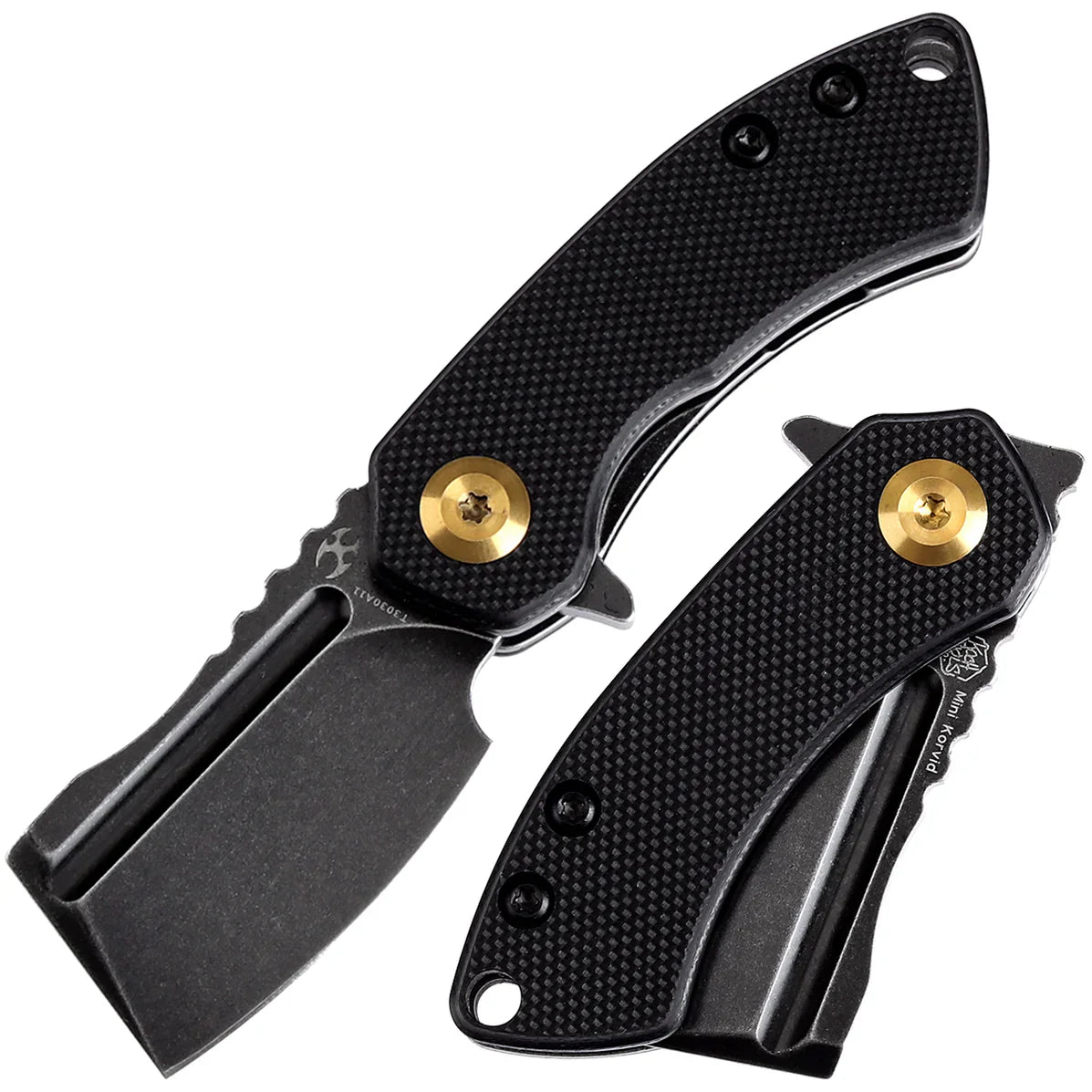 Kansept Mini Korvid 1.45" Black Stonewashed 154CM Black G10 T3030A11