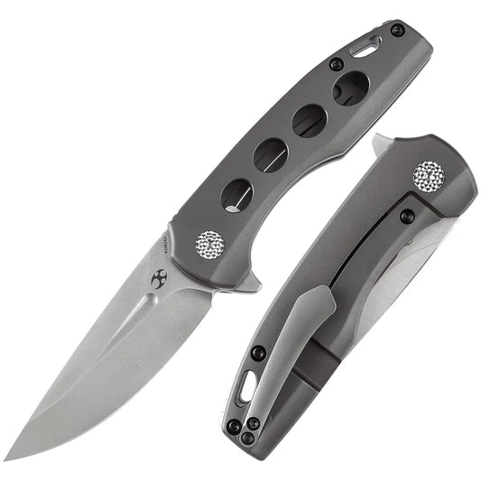 Kansept Cassowary 2.9" Stonewashed CPM S35VN Grey Anodized Titanium K2065A2